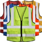 polyester mesh Safety Reflector Construction Unisex Multi High Visibility Reflective Vest