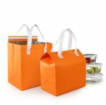 Wholesale Insulated Cooler Bag Non-Woven PP Material Takeaway Tote with Handle Thermal and Waterproof Reusable Stock