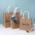 Custom High Quality Traveling Shopping Newest Model Casual Canvas Tote Shopping Burlap Tote Bag