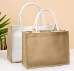 Custom Printed Natural Gunny Jute Tote Bags Eco-Friendly Recyclable Bag for Promotion Gift Wedding Recycled Shopping Bag