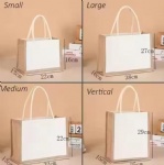 Custom Jute Canvas Tote Bags Burlap Custom Logo Letter Canvas Jute Bag With logo Printing